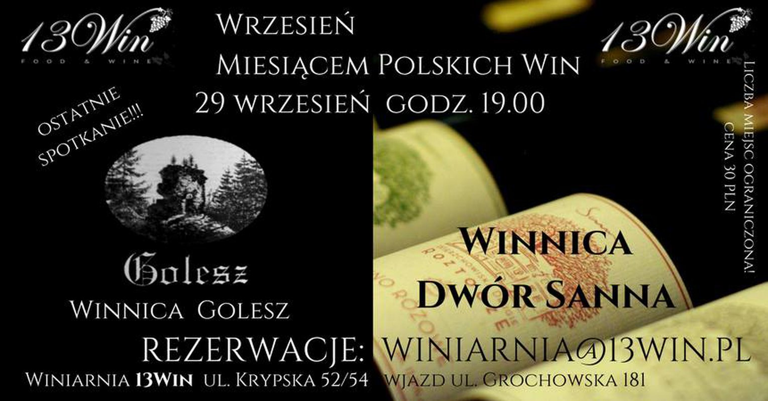 II Edycja - Wrzesień Miesiącem Polskich Win (spotkanie 5)