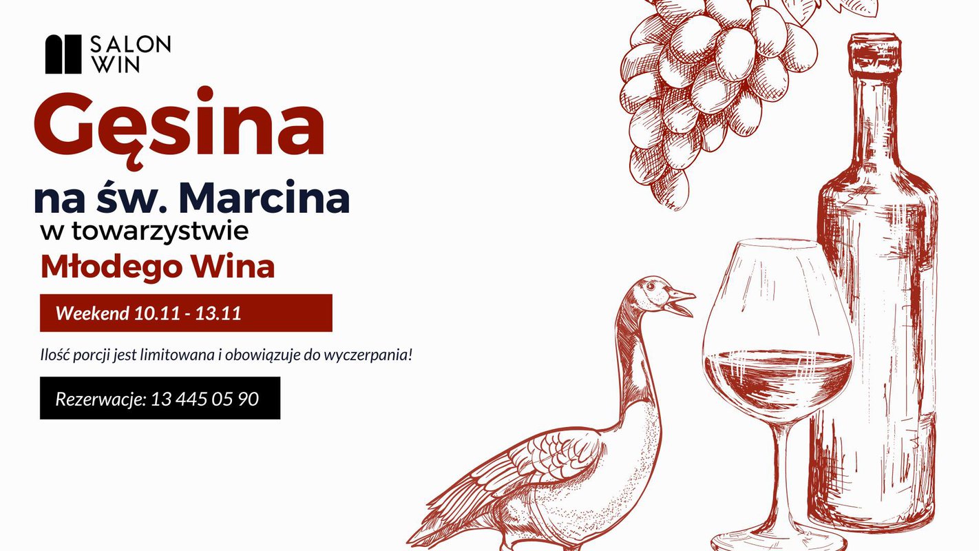 Gęsina na św. Marcina Salon Win Wine Bar & Apartments