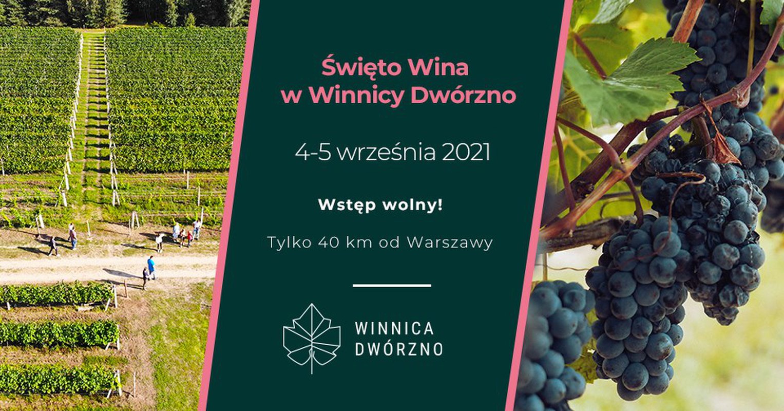 Święto Wina w Winnicy Dwórzno 4-5 września 2021 - wstęp wolny! Tylko 40 km od WWA